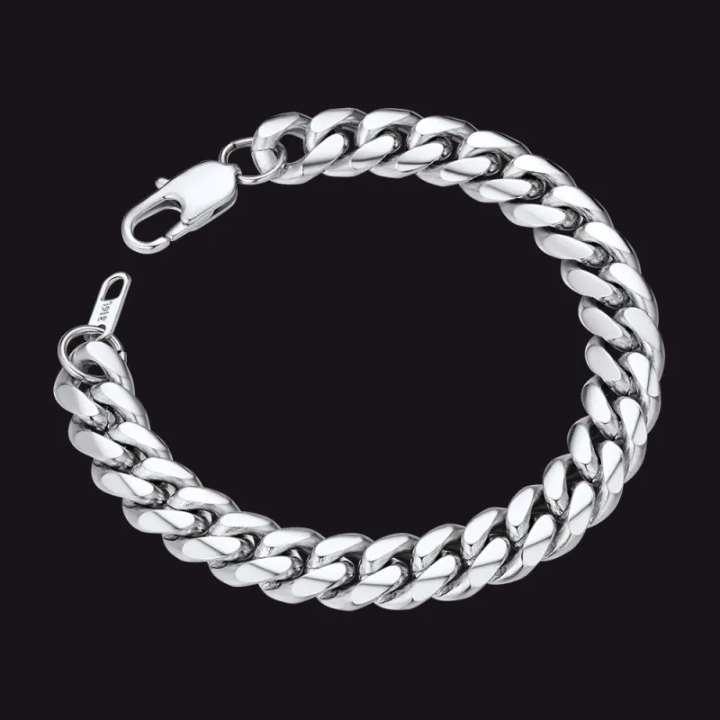 Stainless Steel Cuban Link Curb Bracelet for Men sold by FaithHeart