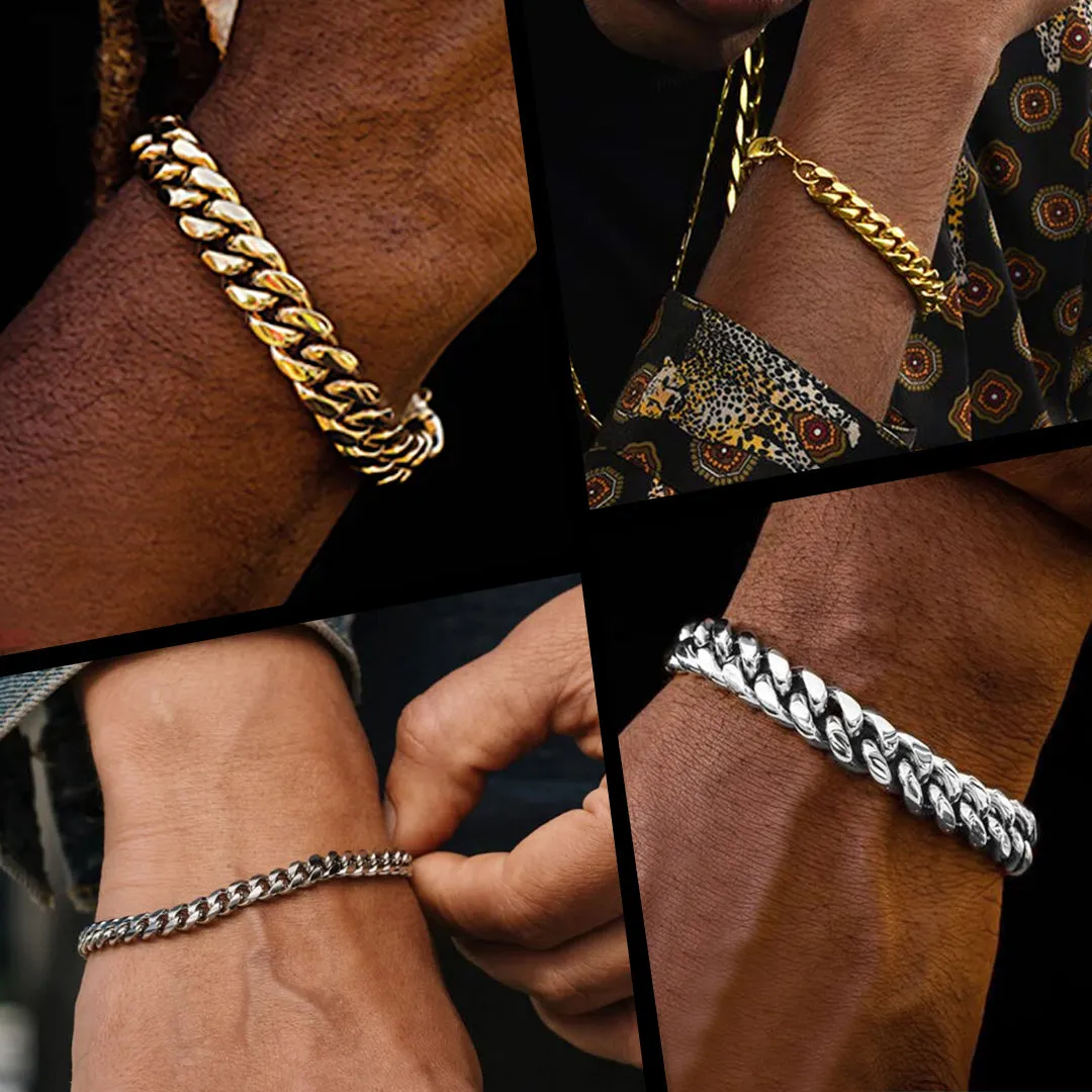 Stainless Steel Cuban Link Curb Bracelet for Men sold by FaithHeart product image thumbnail 2