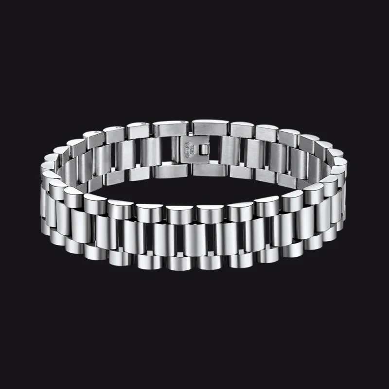 15MM Chunky Watch Band Chain Bracelet Watch Strap Bracelet for Men sold by FaithHeart