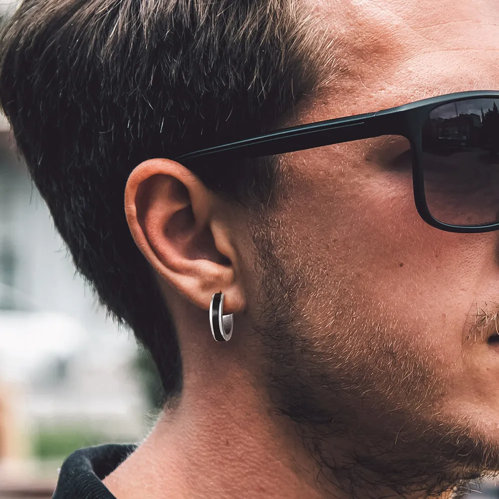 Stainless Steel Small Chunky Hoop Earrings for Men sold by FaithHeart product image thumbnail 2