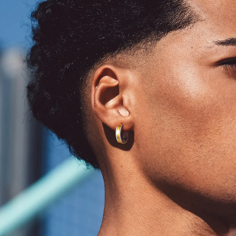 Stainless Steel Small Chunky Hoop Earrings for Men sold by FaithHeart product image thumbnail 3