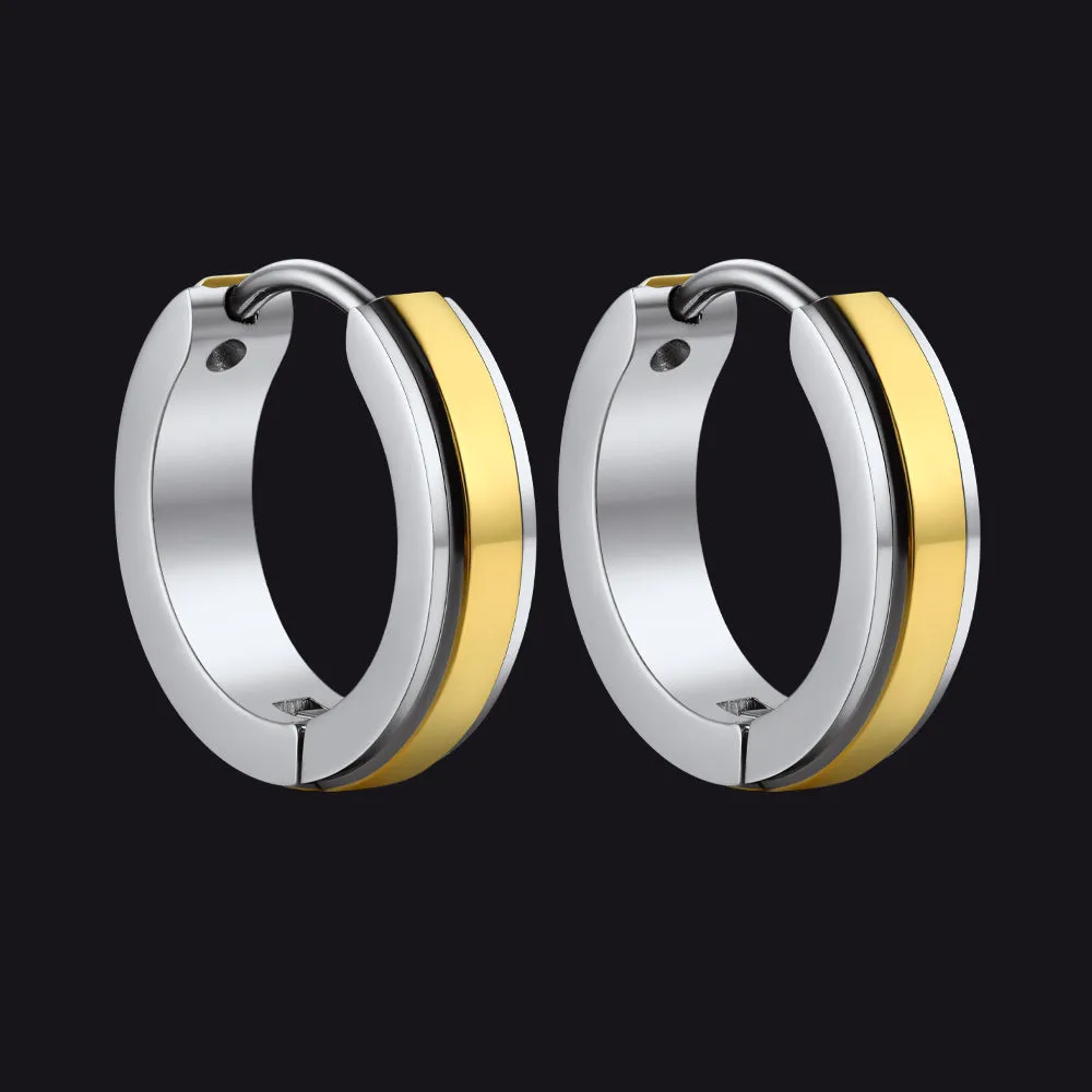 Stainless Steel Small Chunky Hoop Earrings for Men sold by FaithHeart