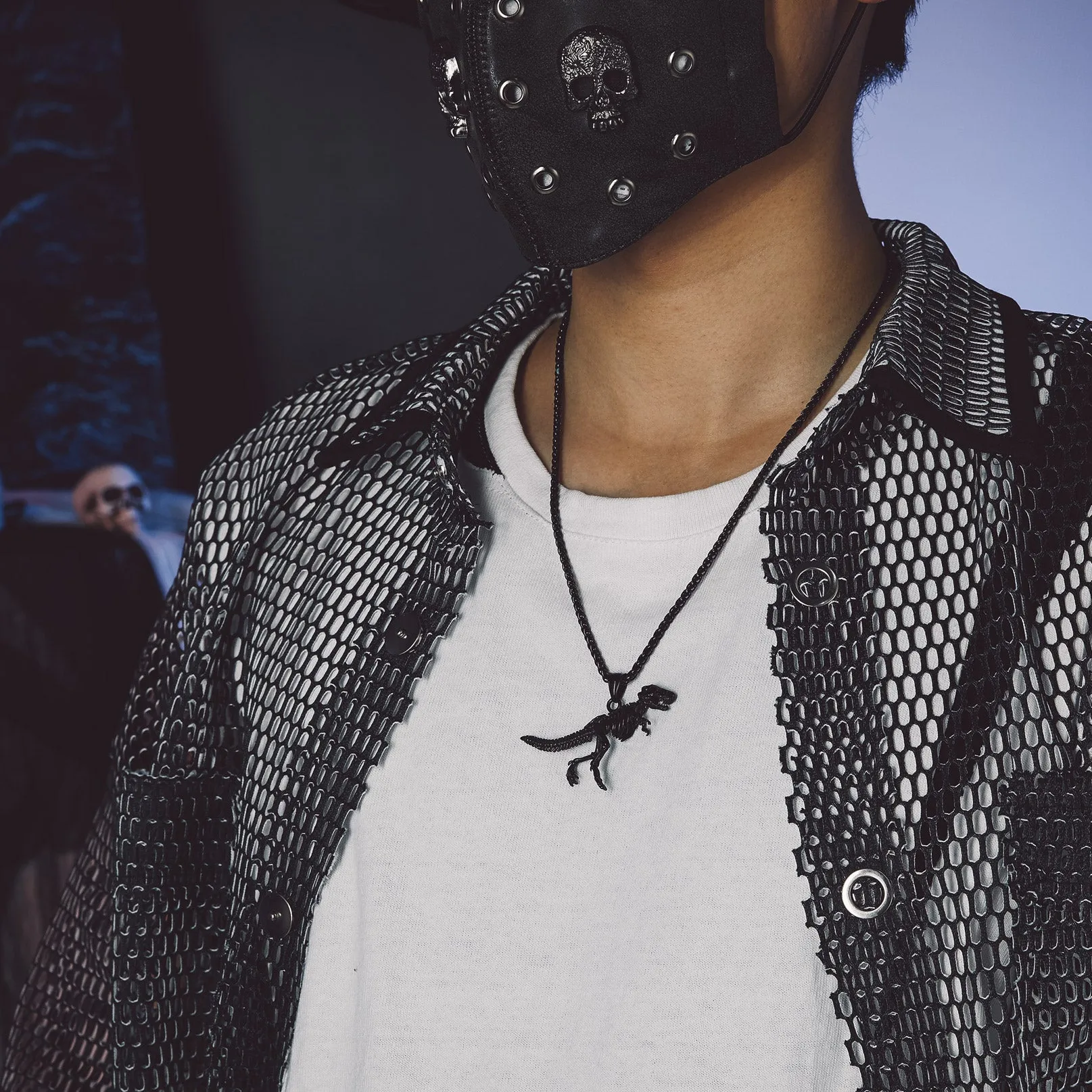 Punk Dinosaur Skeleton Necklace for Men in Stainless Steel sold by FaithHeart product image thumbnail 3