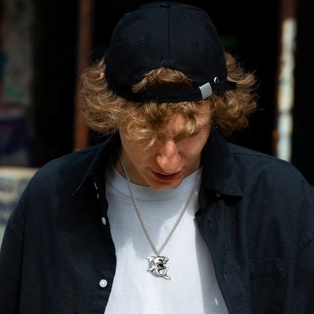 Stainless Steel Shark Pendant Necklace For Men Women sold by FaithHeart product image thumbnail 3