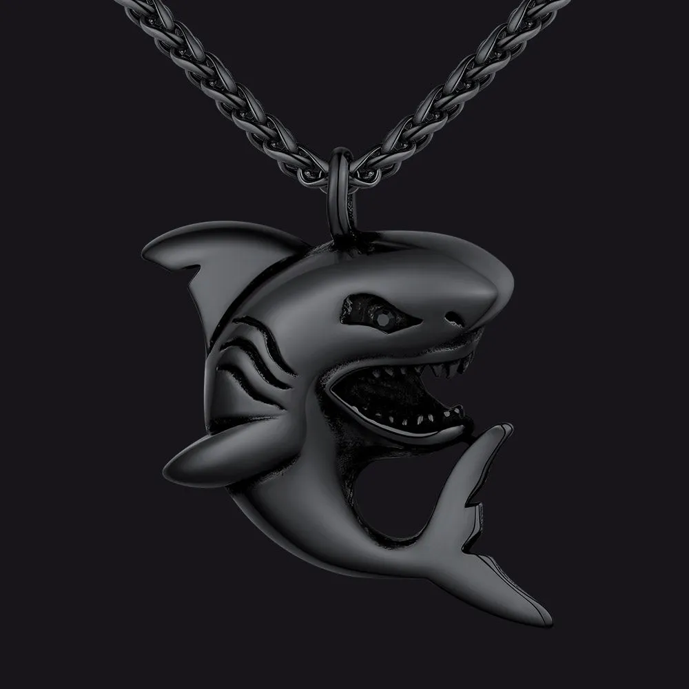 Stainless Steel Shark Pendant Necklace For Men Women sold by FaithHeart