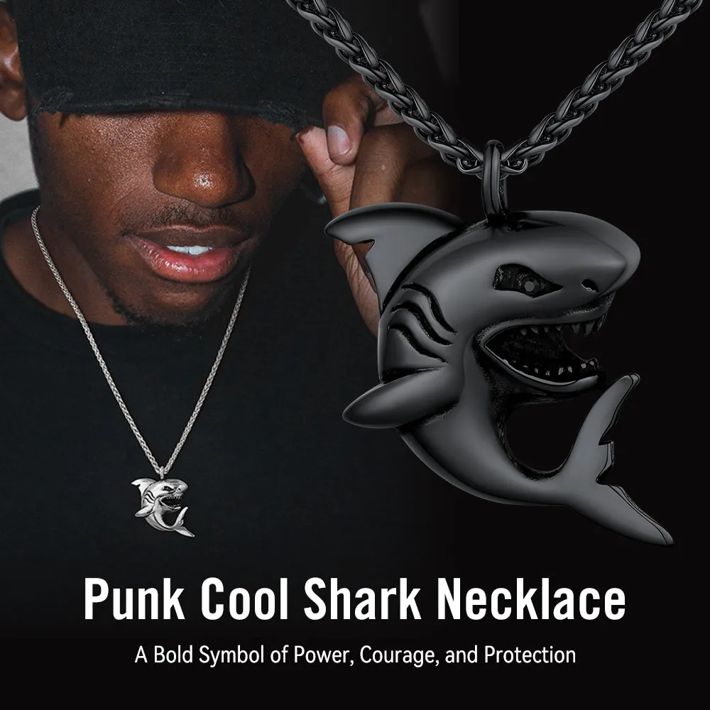 Stainless Steel Shark Pendant Necklace For Men Women sold by FaithHeart product image thumbnail 4