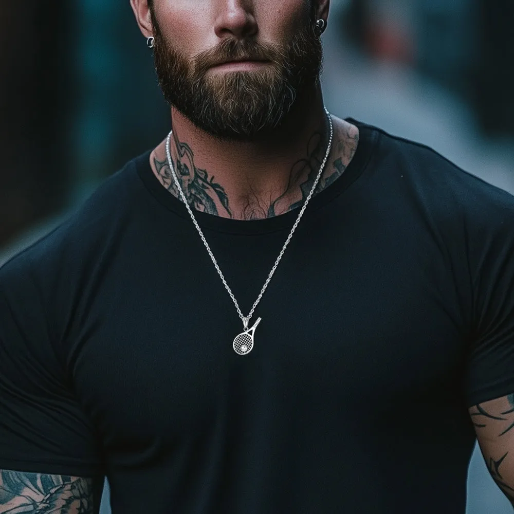 Sport Tennis Racket Necklace Sports Charm Pendant for Men Fans sold by FaithHeart product image thumbnail 2