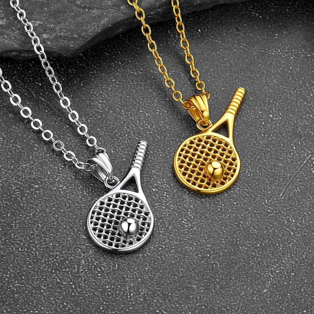 Sport Tennis Racket Necklace Sports Charm Pendant for Men Fans sold by FaithHeart product image thumbnail 3