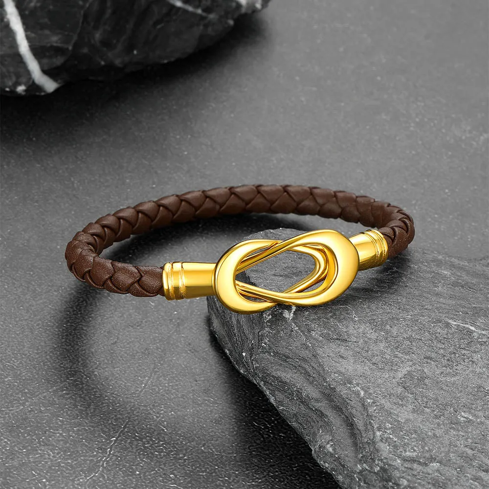 Magnetic Infinity Closure Leather Bracelet for Men Women sold by FaithHeart product image thumbnail 5