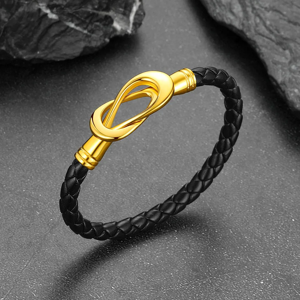 Magnetic Infinity Closure Leather Bracelet for Men Women sold by FaithHeart product image thumbnail 4