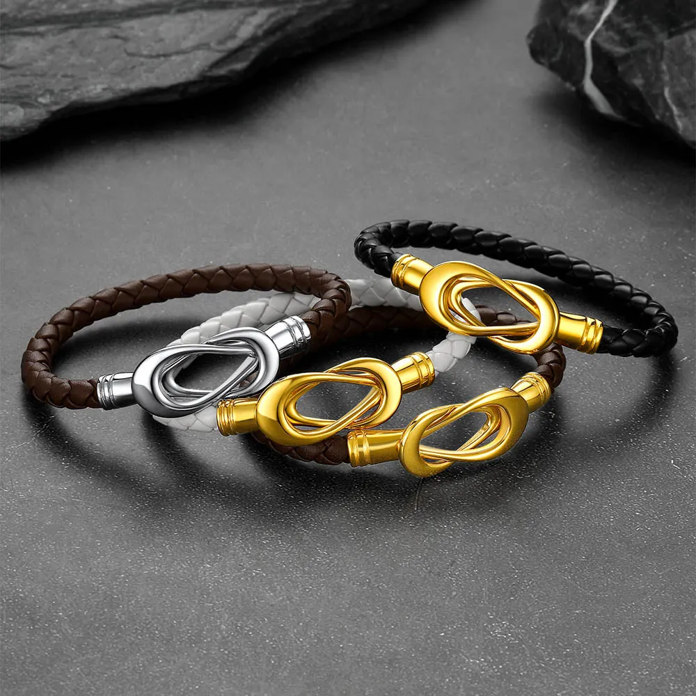 Magnetic Infinity Closure Leather Bracelet for Men Women sold by FaithHeart product image thumbnail 2
