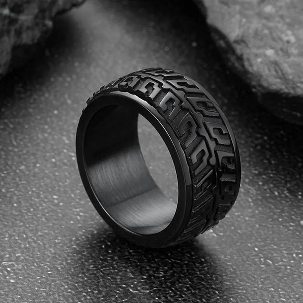 Chunky Tyre Anti Fidget Anxiety Ring for Men sold by FaithHeart