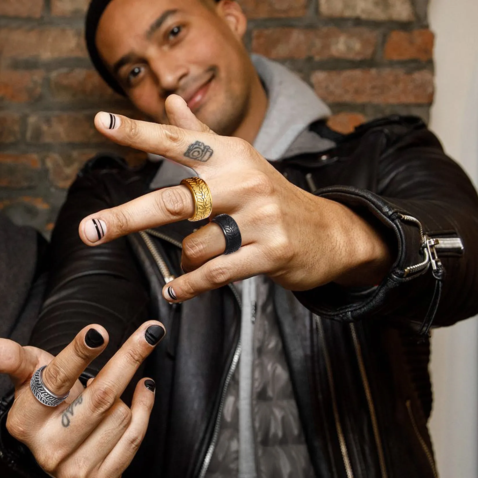 Chunky Tyre Anti Fidget Anxiety Ring for Men sold by FaithHeart product image thumbnail 2