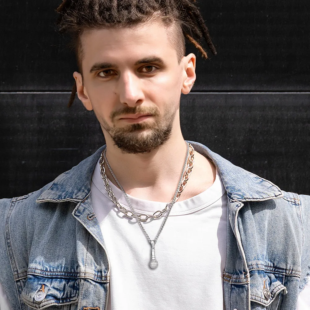 Rock Music Microphone Necklaces for Men Women Teens sold by FaithHeart product image thumbnail 2