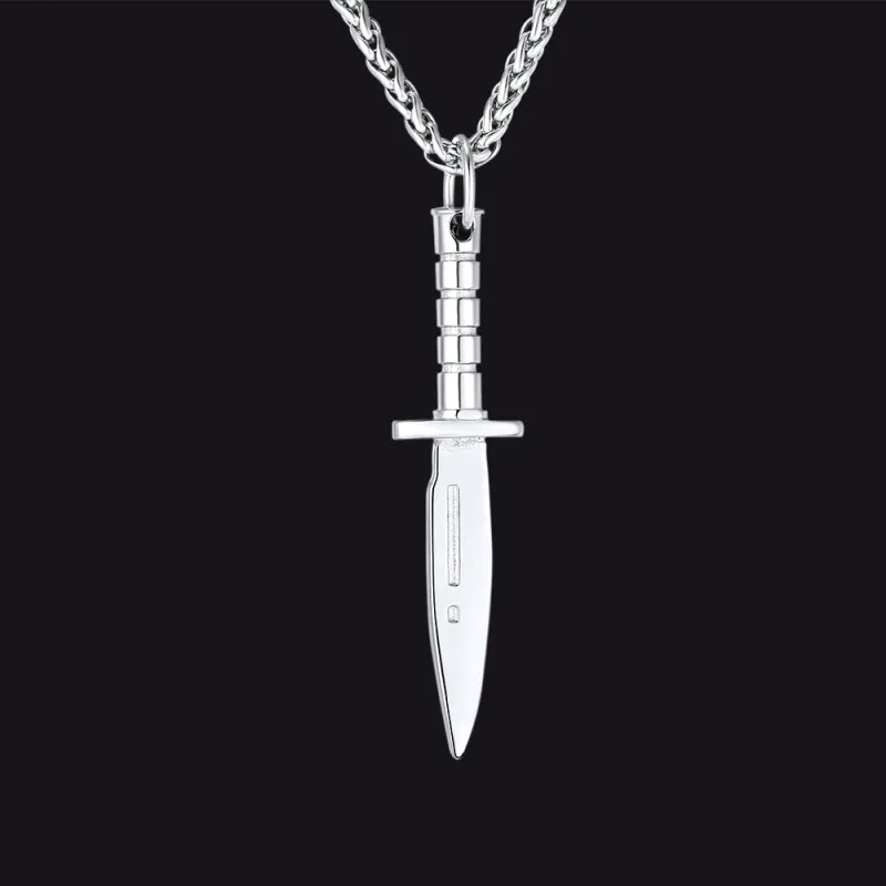 Hip Hop Knife Dagger Pendant Necklace for Men sold by FaithHeart