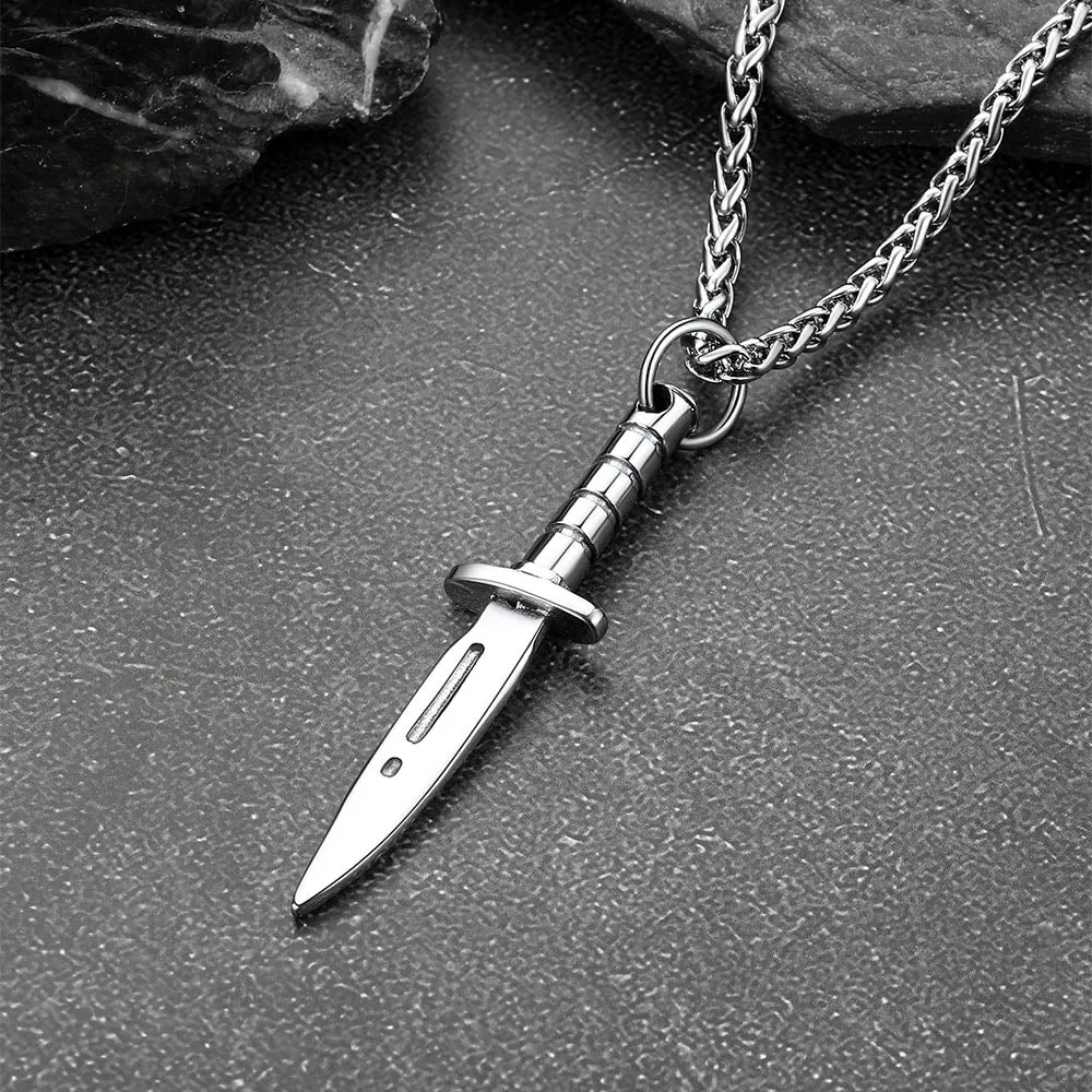Hip Hop Knife Dagger Pendant Necklace for Men sold by FaithHeart product image thumbnail 5