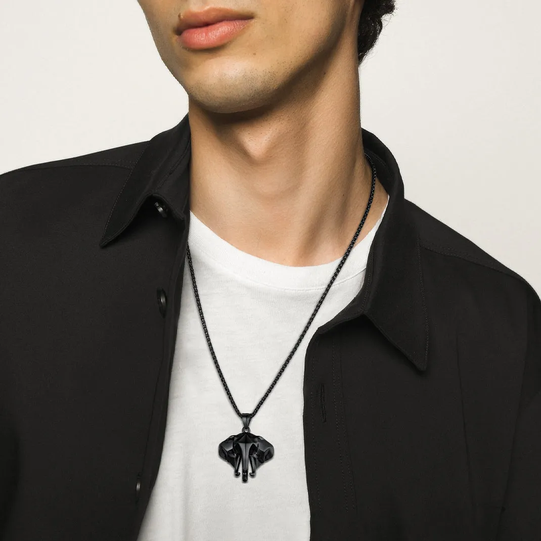 Stainless Steel African Elephant Necklace for Men sold by FaithHeart product image thumbnail 2