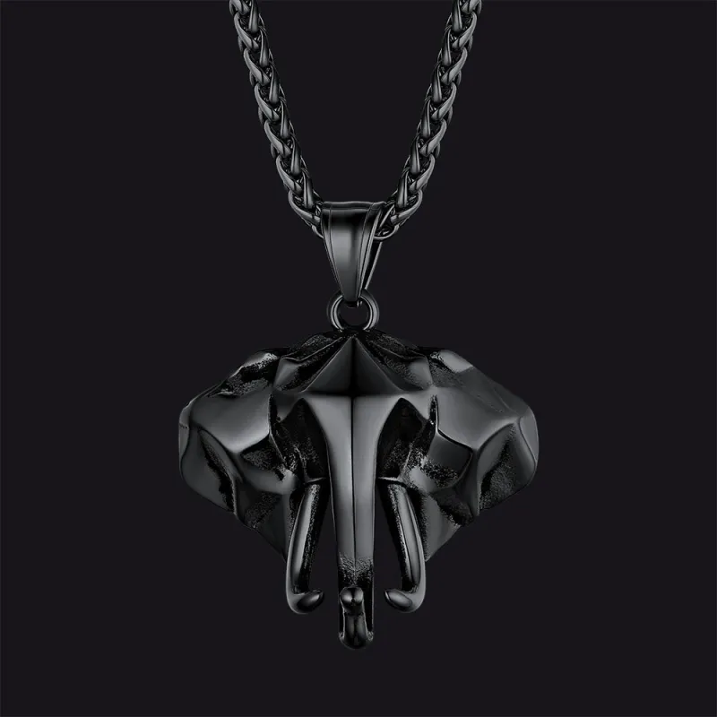 Stainless Steel African Elephant Necklace for Men sold by FaithHeart