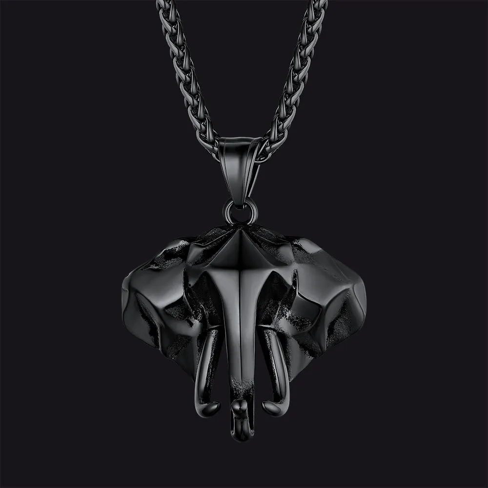 Stainless Steel African Elephant Necklace for Men sold by FaithHeart