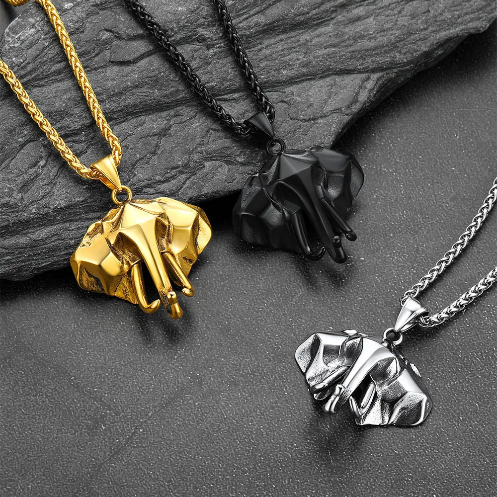 Stainless Steel African Elephant Necklace for Men sold by FaithHeart product image thumbnail 4