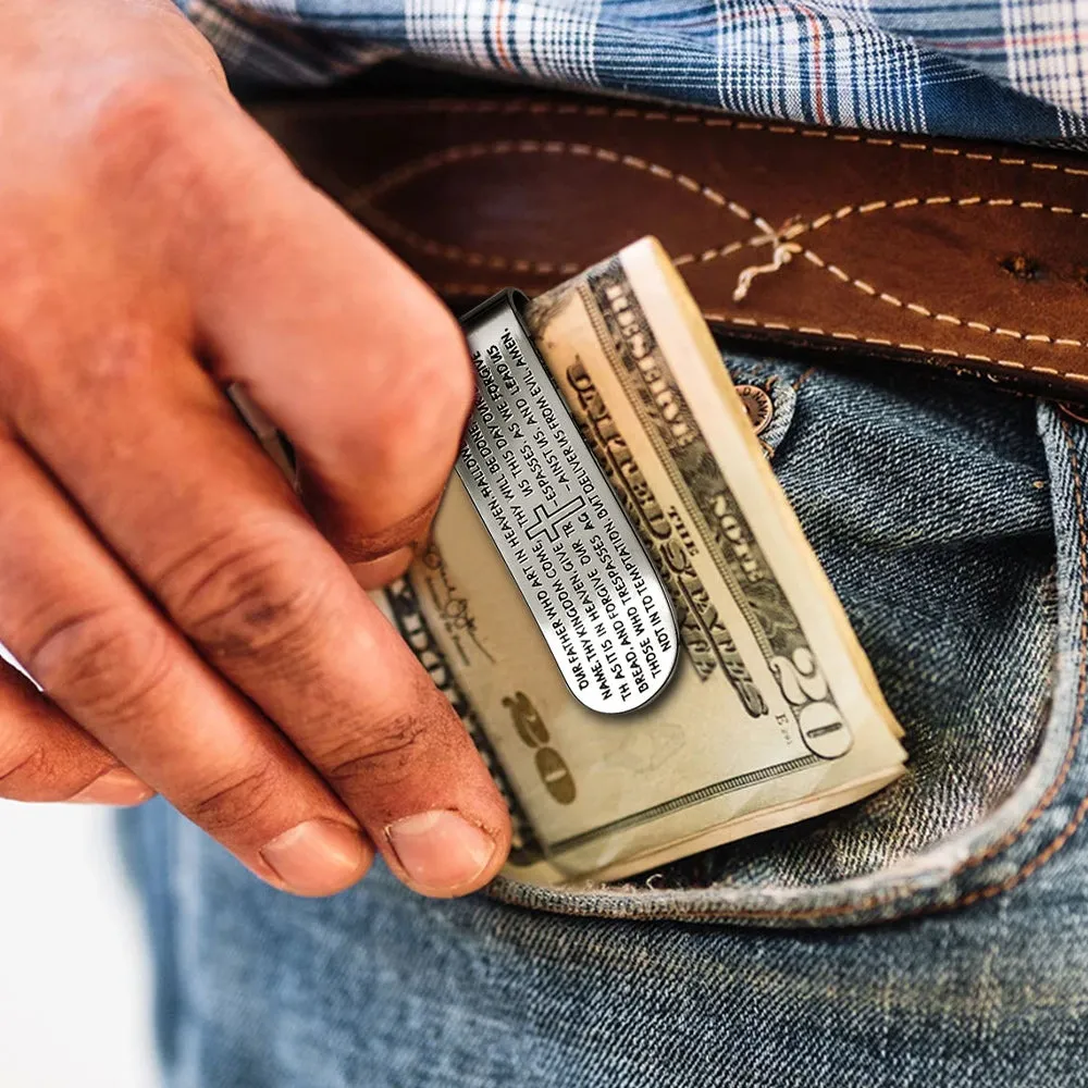 Cross Prayer Money Clip Money Card Holder for Men sold by FaithHeart product image thumbnail 2