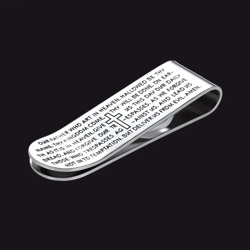 Cross Prayer Money Clip Money Card Holder for Men sold by FaithHeart