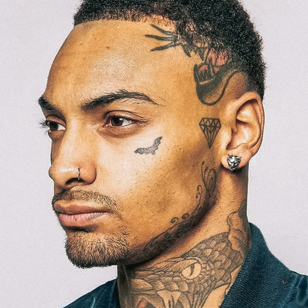 Halloween Hannya Mask Devil Horn Earrings For Men sold by FaithHeart product image thumbnail 2