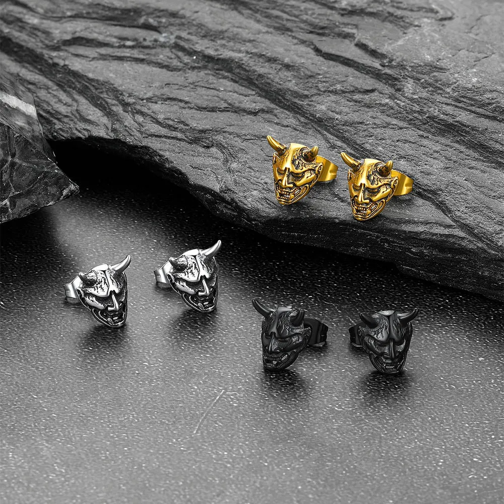 Halloween Hannya Mask Devil Horn Earrings For Men sold by FaithHeart product image thumbnail 4
