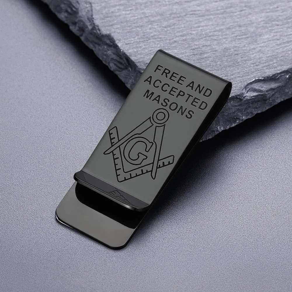 Engraved Masonic Emblem Money Clip Classic Slim Wallets sold by FaithHeart product image thumbnail 5
