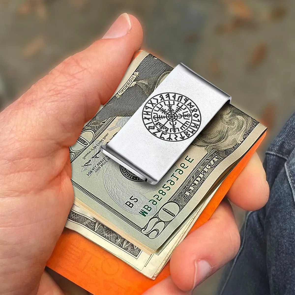 Viking Norse Rune Compass Money Clip Classic Slim Wallets sold by FaithHeart product image thumbnail 3