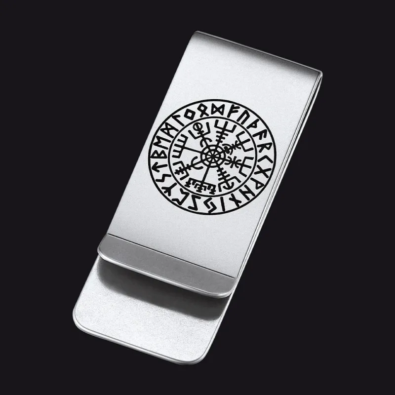 Viking Norse Rune Compass Money Clip Classic Slim Wallets sold by FaithHeart