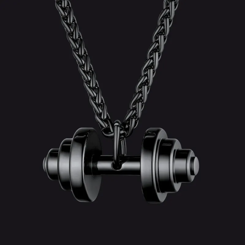 Fitness Dumbbell Pendant Necklace for Men sold by FaithHeart