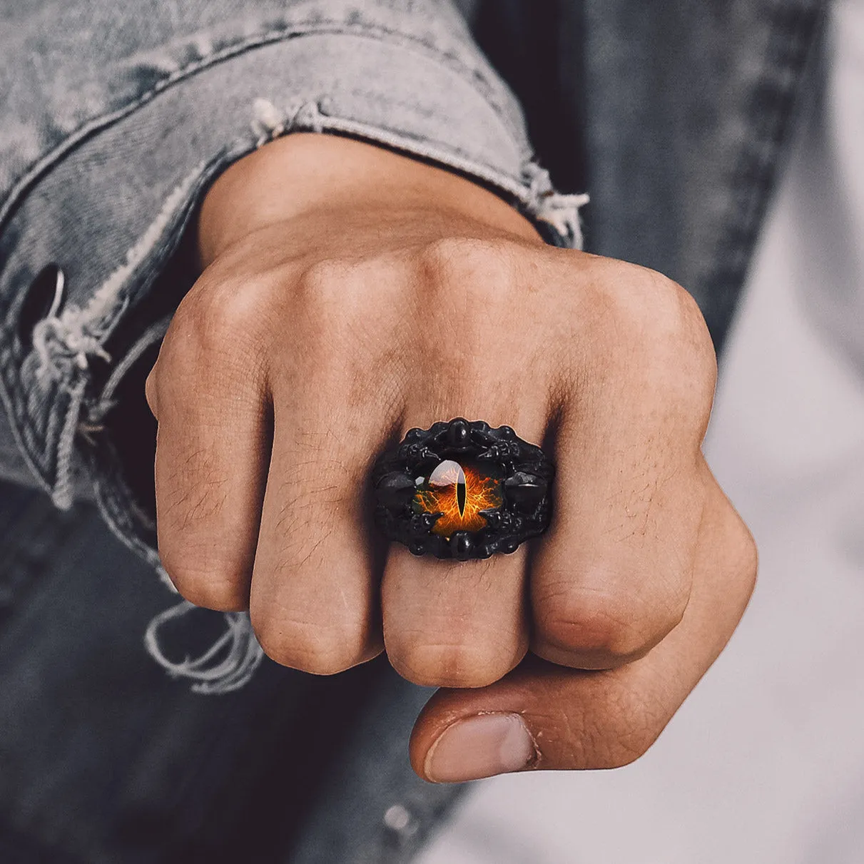 Customized Gothic Photo Dragon Claw Ring with Picture For Men sold by FaithHeart product image thumbnail 2