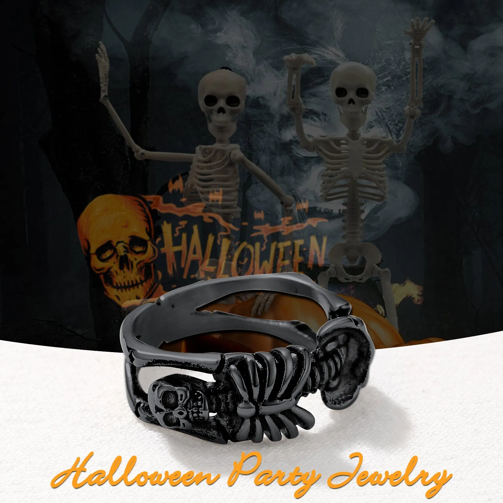 Gothic Cool Skull Rings Halloween Jewellery for Men sold by FaithHeart product image thumbnail 4