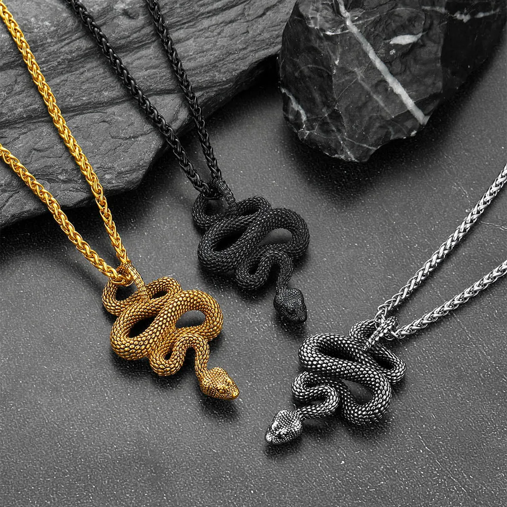 Gothic Retro Snake Necklace for Men Women sold by FaithHeart product image thumbnail 4