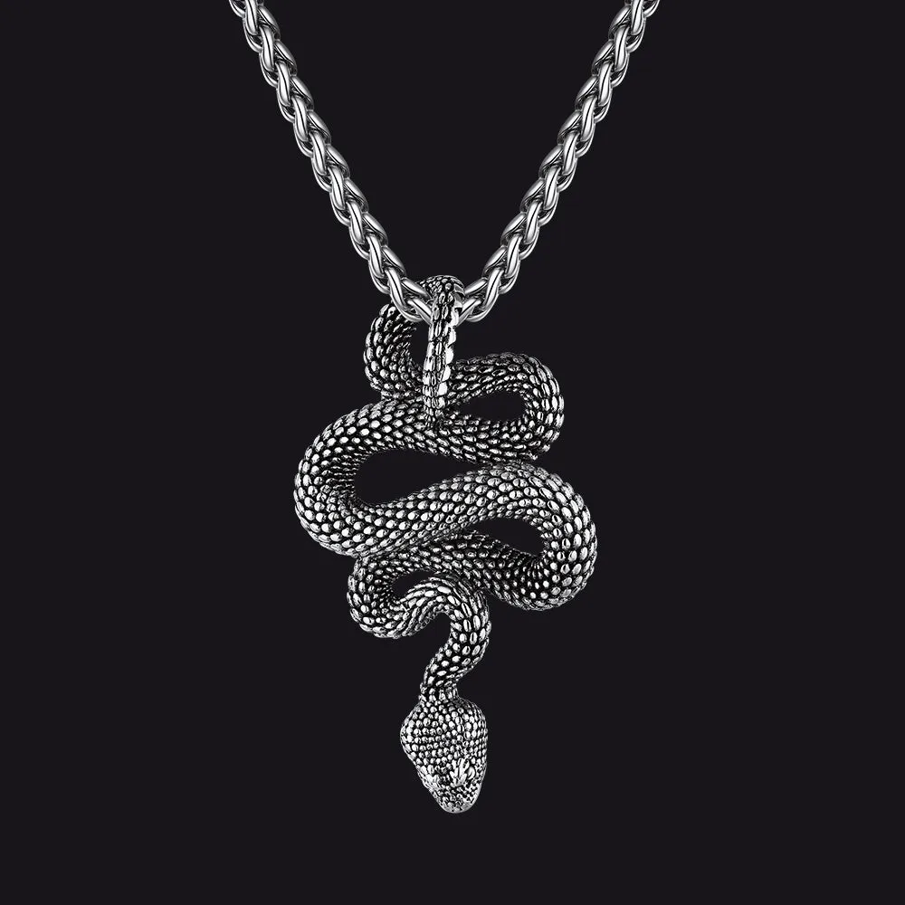 Gothic Retro Snake Necklace for Men Women sold by FaithHeart