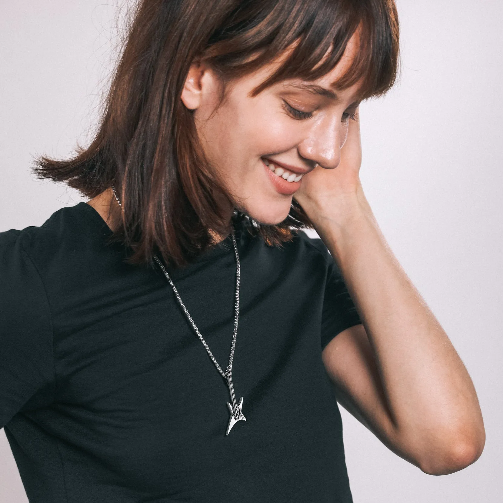 Rock Guitar Pendant Music Necklace for Men Boys sold by FaithHeart product image thumbnail 3