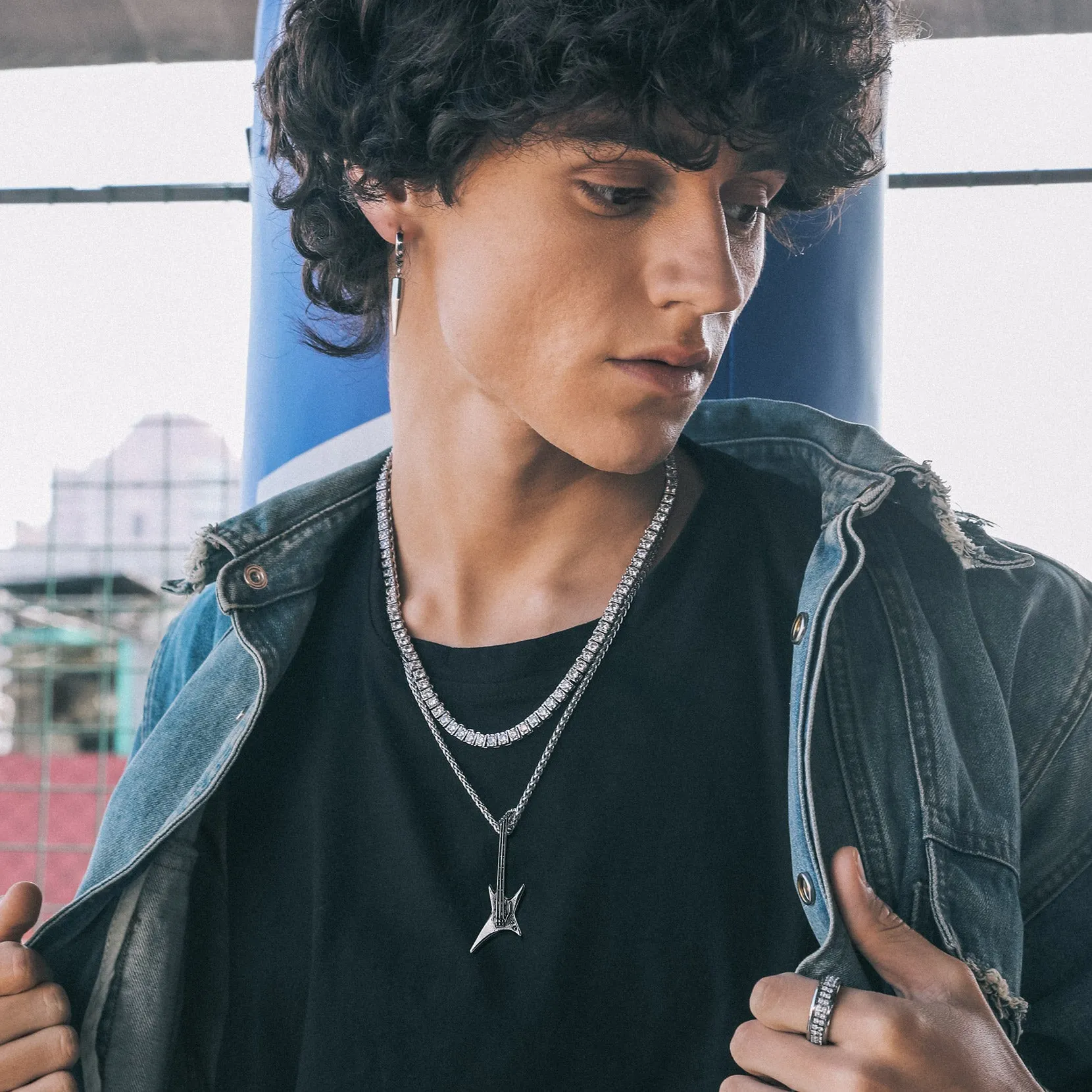 Rock Guitar Pendant Music Necklace for Men Boys sold by FaithHeart product image thumbnail 2