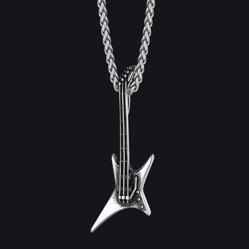 Rock Guitar Pendant Music Necklace for Men Boys sold by FaithHeart