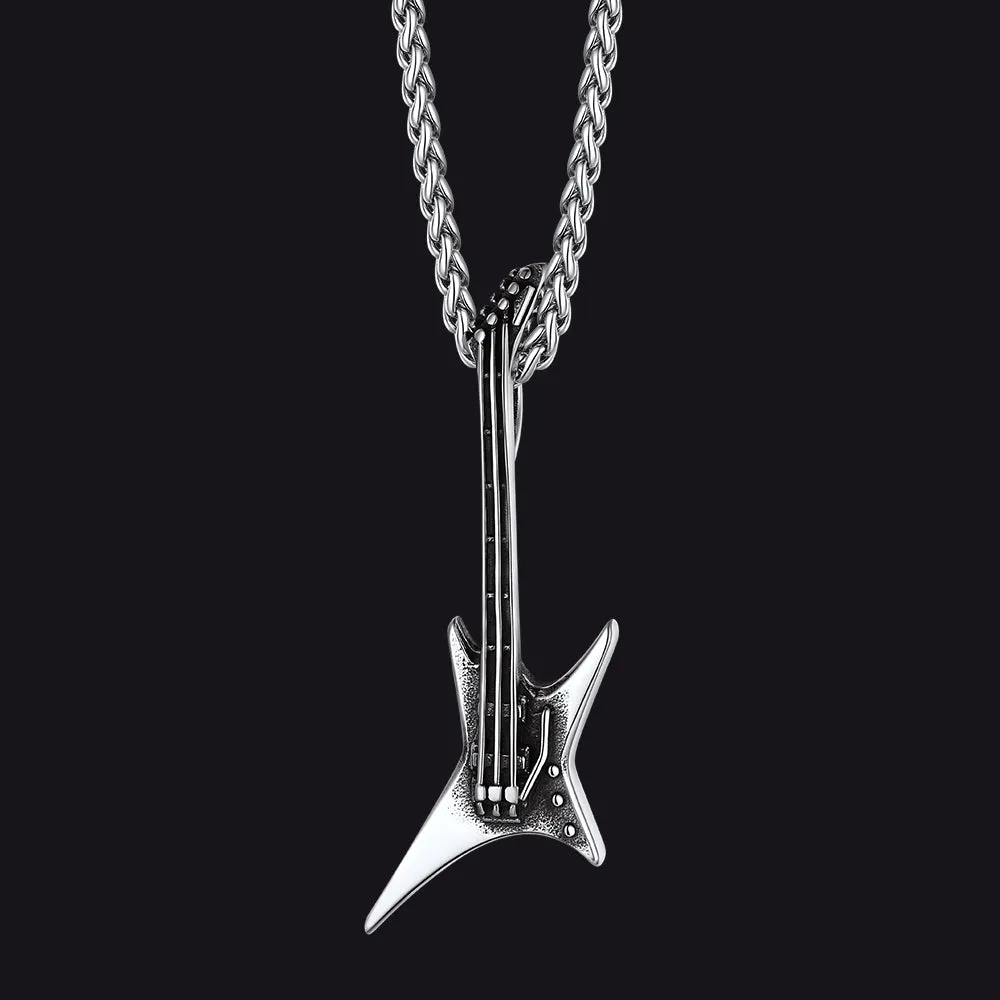 Rock Guitar Pendant Music Necklace for Men Boys sold by FaithHeart