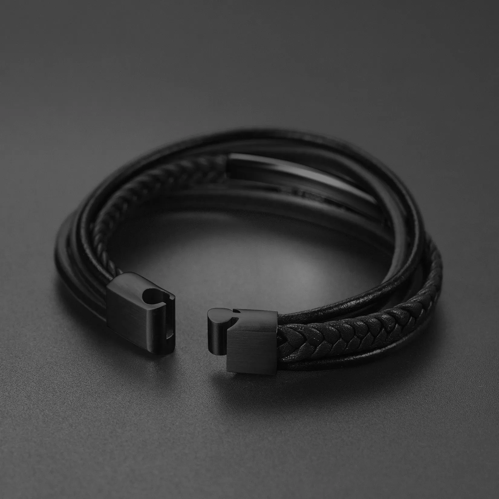 Custom ID Braided Leather Bracelet for Men sold by FaithHeart product image thumbnail 5