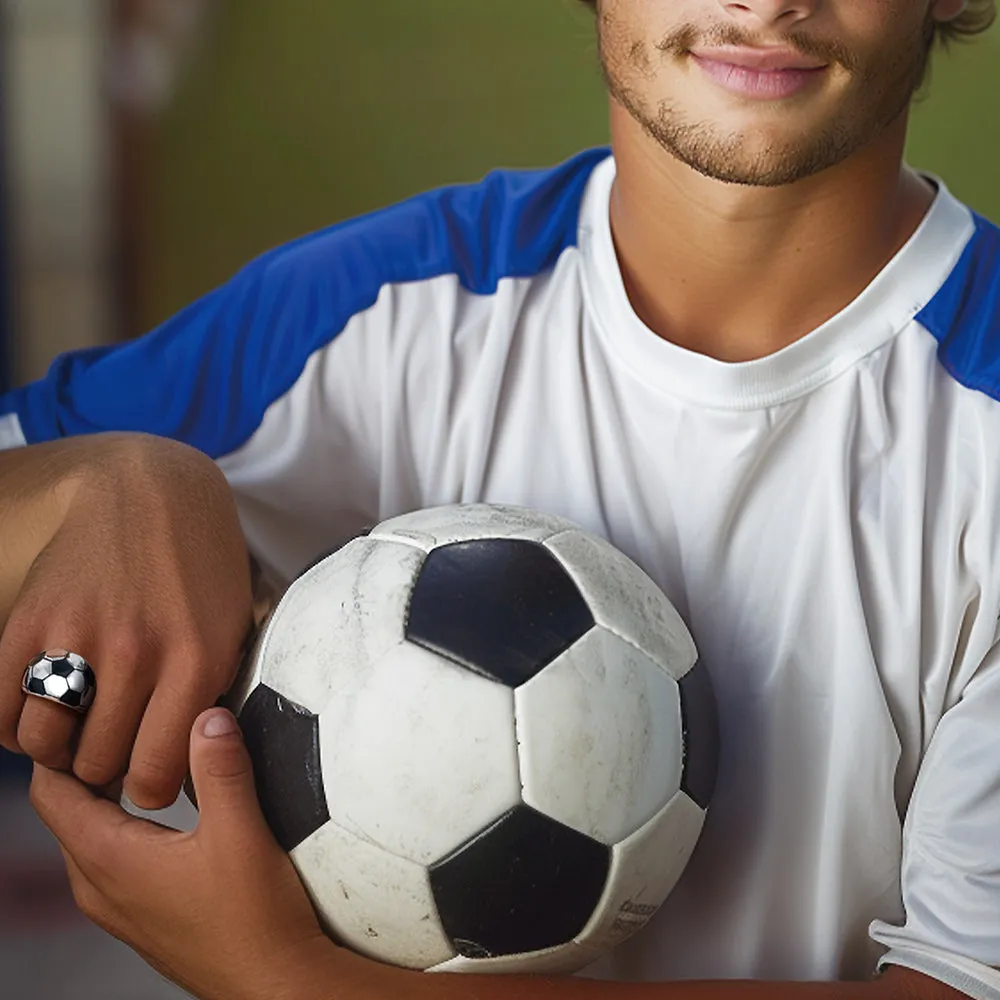 Sport Cool Football Ring Stainless Steel for Men Fans sold by FaithHeart product image thumbnail 2