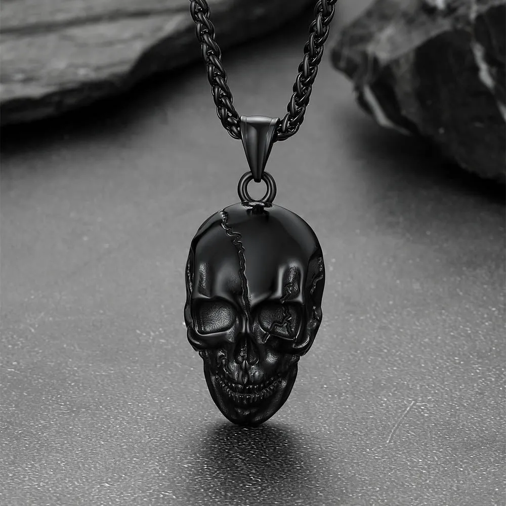 Gothic Skull Necklace with Fissured Skeleton Head for Men sold by FaithHeart product image thumbnail 5