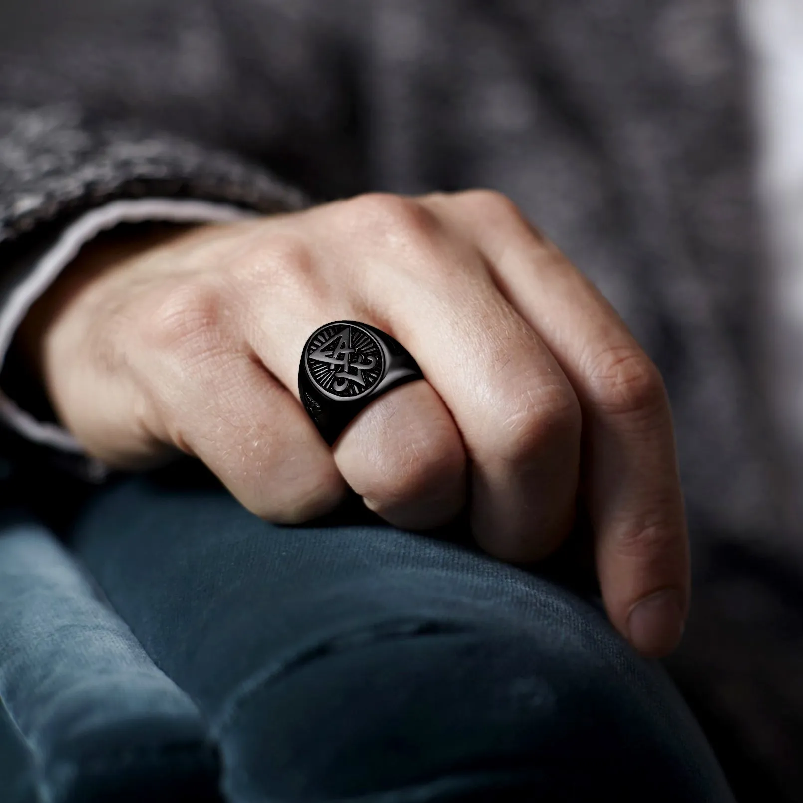 Satan Leviathan Cross Lucifer Signet Ring For Men sold by FaithHeart product image thumbnail 2