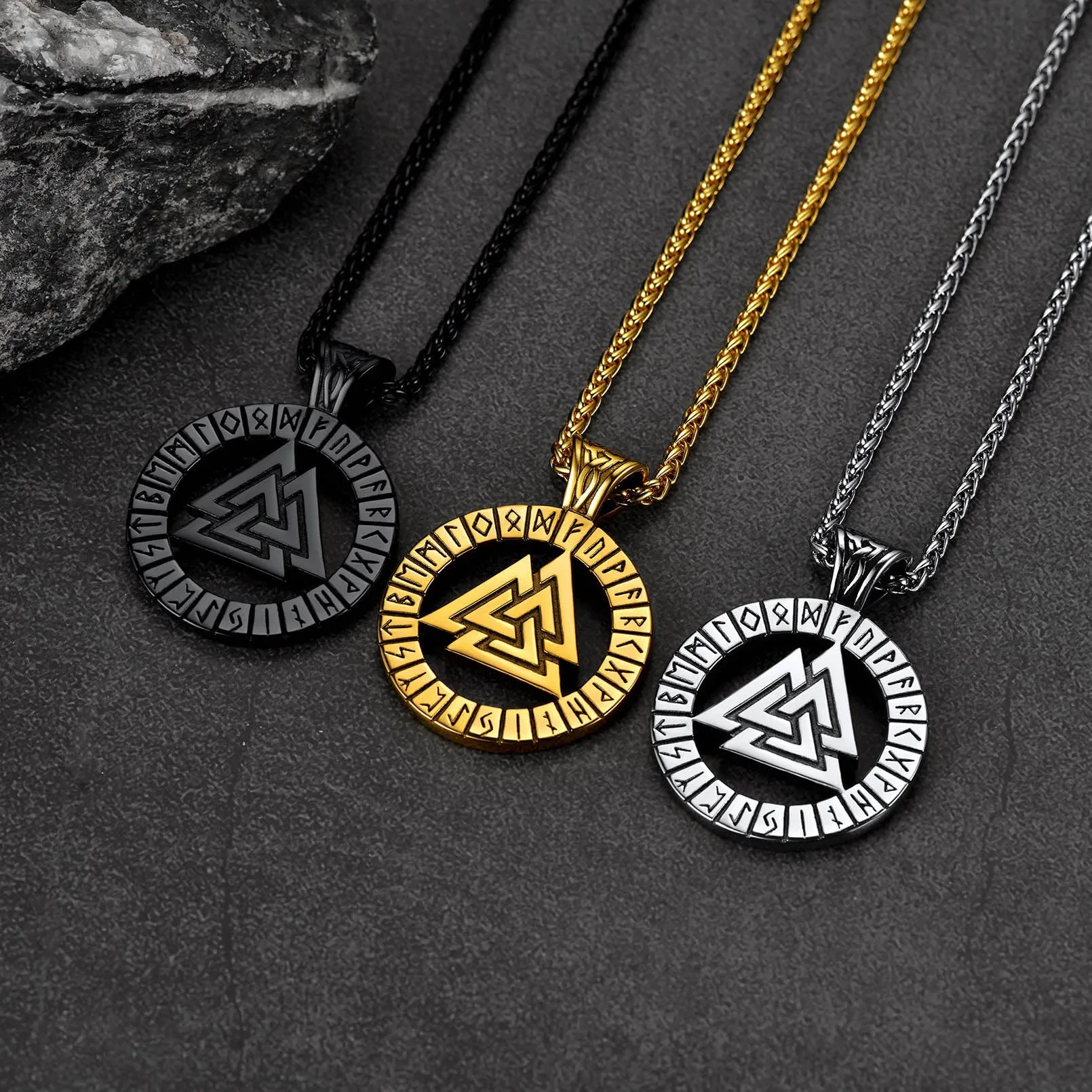 Nordic Viking Runes Celtic Pendant Necklaces for Men sold by FaithHeart product image thumbnail 4