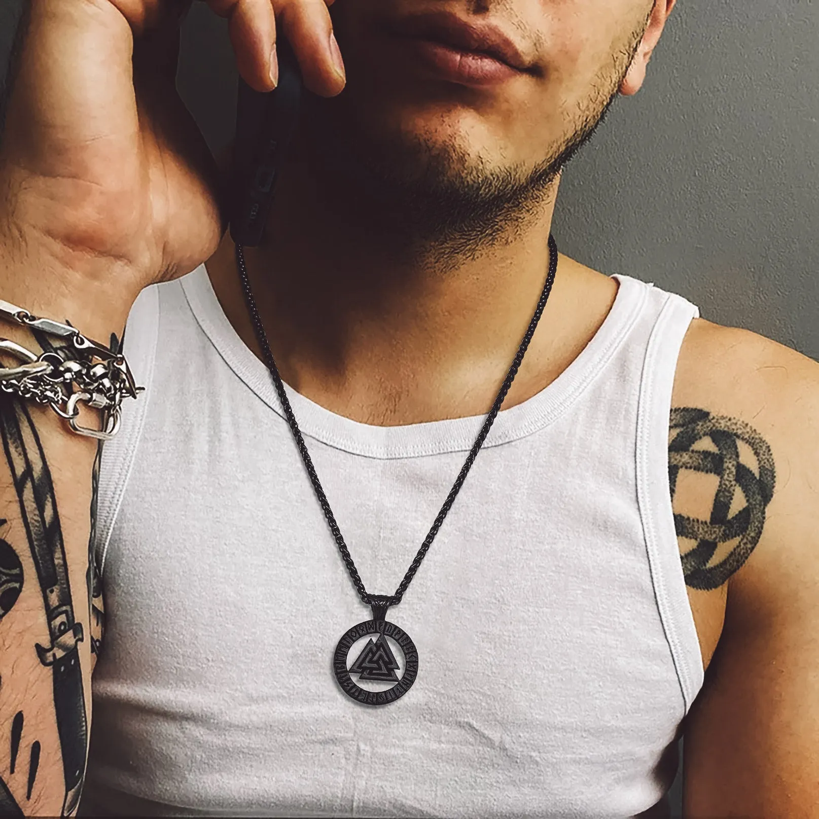 Nordic Viking Runes Celtic Pendant Necklaces for Men sold by FaithHeart product image thumbnail 2