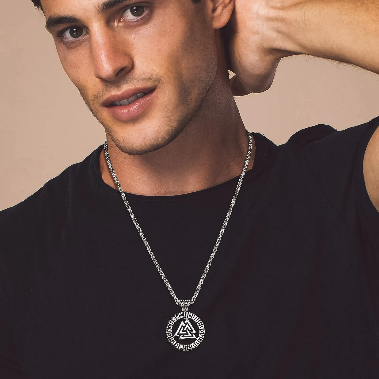 Nordic Viking Runes Celtic Pendant Necklaces for Men sold by FaithHeart product image thumbnail 3