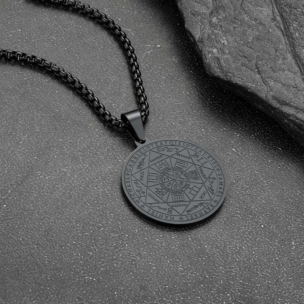 Seven Archangels Talisman Pentagram Pendant Necklace For Men sold by FaithHeart product image thumbnail 5