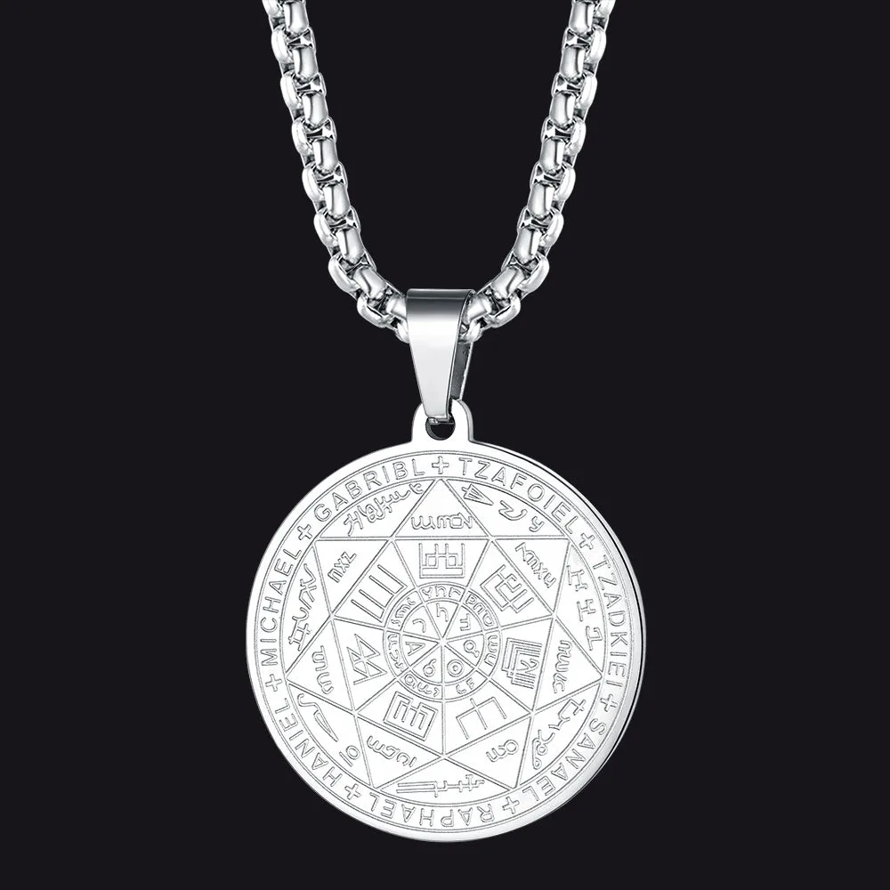 Seven Archangels Talisman Pentagram Pendant Necklace For Men sold by FaithHeart