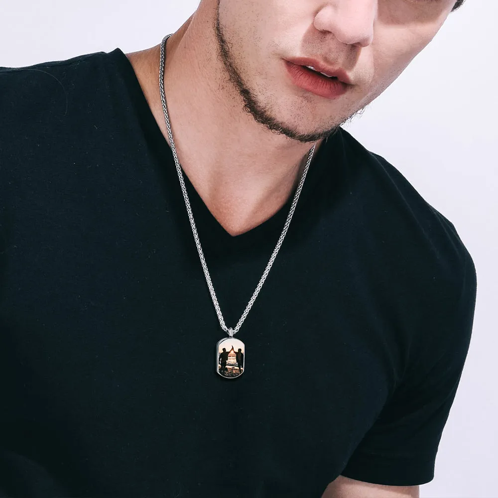 Customized Cremation Picture Urn Pet Ashed Dog Tag Necklace for Dog sold by FaithHeart product image thumbnail 2